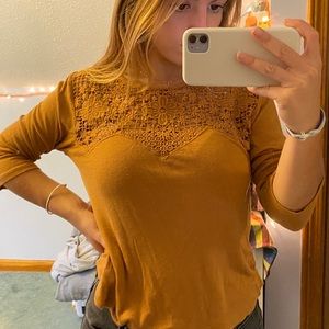 Yellow lace shirt